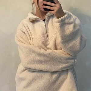 Cozy Cream Fleece Sherpa Shirt XL by ArtcareShop